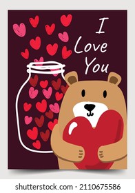 valentine postcard brochure poster elements art design vector illustration