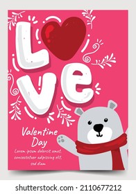 valentine postcard brochure poster elements art design vector illustration
