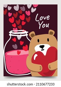 valentine postcard brochure poster elements art design vector illustration
