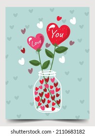 valentine postcard brochure poster elements art design vector illustration