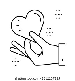 valentine postcard present line icon vector. valentine postcard present sign. isolated contour symbol black illustration