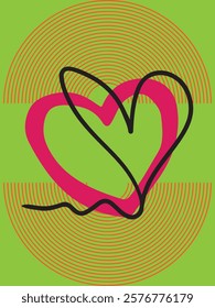 valentine poster abstract art, easy to edit
