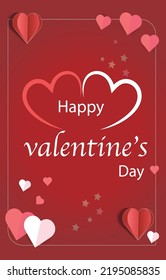valentine poster design with heart and text happy background