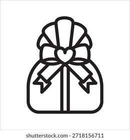valentine present simple line icon