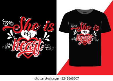 Valentine print ready t-shirt design 