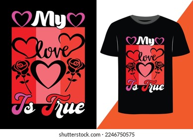 Valentine print ready t-shirt design 