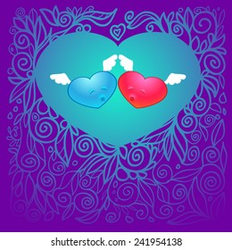 valentine purple hearts