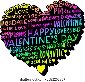 valentine quotes sayings heart valentines day quote rainbow colorful bright vibrant vector graphic design and cut file