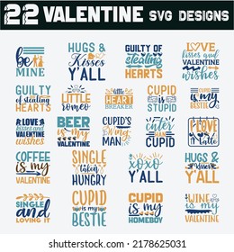 Paquete de diseño de citas de Valentine SVG. San Valentín cita archivos de corte SVG agrupados, citas de San Valentín diseños de camisetas agrupados, Citas sobre archivos graciosos, archivos de corte de amor, mejores archivos de eps cortar paquete SVG