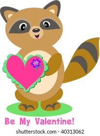 Valentine Raccoon Vector