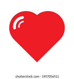 Valentine red heart icon. Heart Shape Isolated on Transparent Background