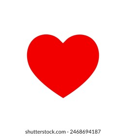 Valentine red heart icon. Heart shape Isolated on white background.