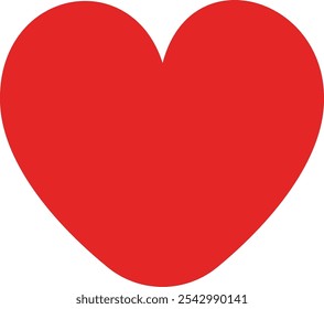 Valentine red heart icon. Heart shape Isolated on white background. Emoji flat illustration