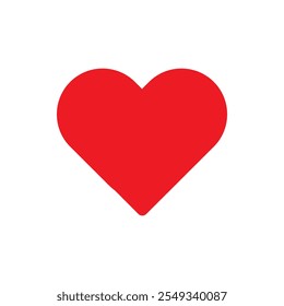 Valentine red heart icon. Heart shape Isolated on white background.