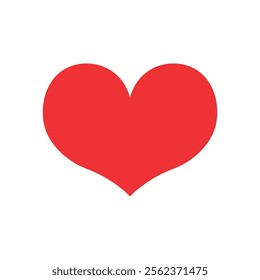 Valentine red heart icon. Heart shape vector on white background.