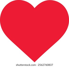 Valentine red heart icon. Heart shape Isolated on white background. 