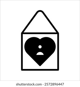 Valentine red heart icon. Heart shape Isolated on white background.