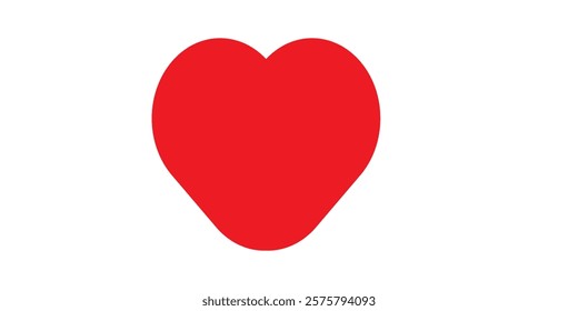Valentine red heart icon. Heart shape Isolated on white background modern love