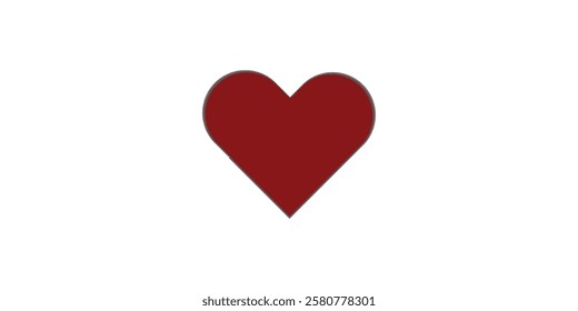 Valentine red heart icon. Heart shape Isolated on white modern background