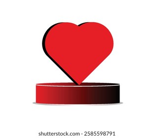 Valentine red heart icon. Heart shape Isolated on white background.