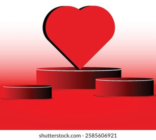 Valentine red heart icon. Heart shape Isolated on white background.