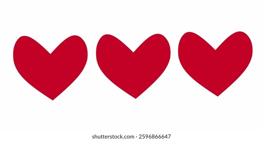 Valentine red heart icon. Heart shape Isolated on white background. love heart vector. Valentine day. Romance.