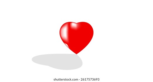Valentine red heart icon. Heart shape Isolated on white background.
