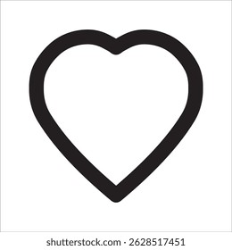 Valentine red heart icon. Heart shape Isolated on white background.