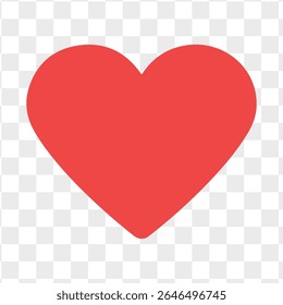 Valentine red heart icon. Heart shape Isolated on white background.