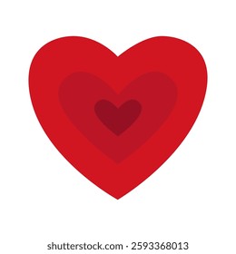 Valentine red heart set icon. Happy Valentines Day. Love sign symbol. Simple shape. Greeting card template. Cute graphic object. Flat design. White background. Isolated. Vector illustration