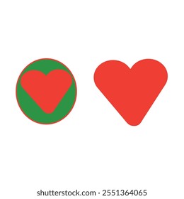Valentine red heart shape Isolated illustration