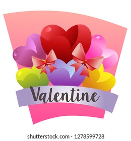 valentine with red heart shape theme