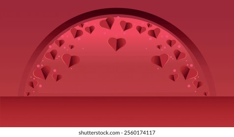 Valentine red heart vectorial background