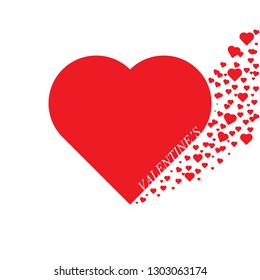 Valentine red hearts