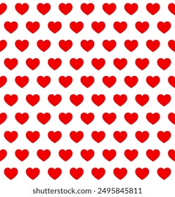 Valentine red hearts seamless pattern texture
