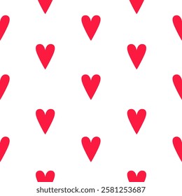 Valentine red Hearts seamless pattern