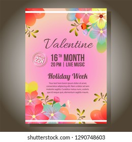 valentine red party ornate with soft flower
