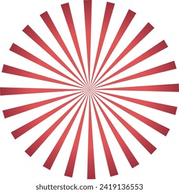 Valentine red Sunburst Pattern Background. Rays. Radial. Summer Banner. Vector Illustration