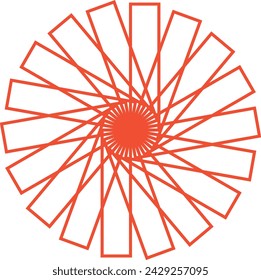 Valentine red Sunburst Pattern Background. Rays. Radial. Summer Banner. Vector Illustration