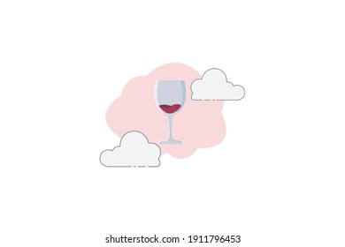 Valentine Red Wine Cloud Icon