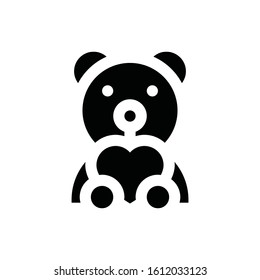 valentine related love and romance bear heart in hand vector in solid design