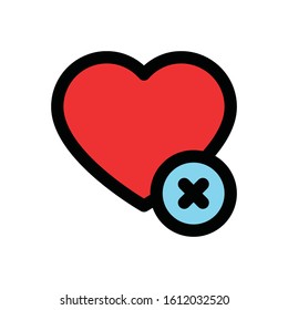 valentine related love and romance heart with cross sign vector with editable stroke