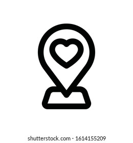 valentine related love and romance map location vector in lineal style