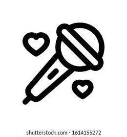 valentine related love and romance music mic vector in lineal style