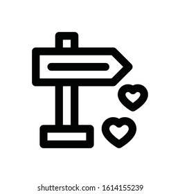 valentine related love and romance signboard with hearts vector in lineal style