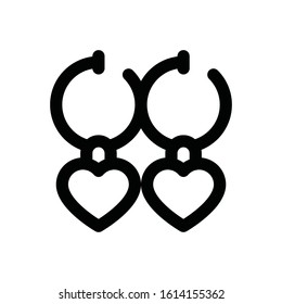 valentine related love and romance women earrings vector in lineal style