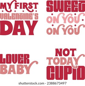 Valentine retro design bundle and digital download