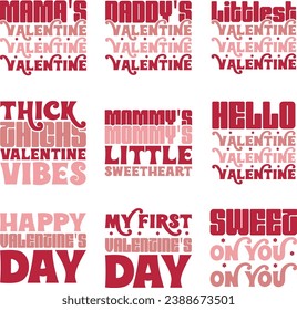Valentine retro design bundle and digital download