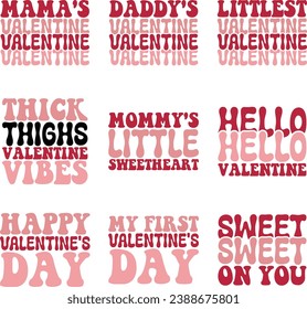 Valentine retro design bundle and digital download