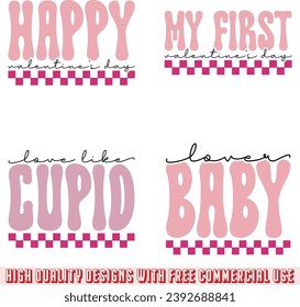 Valentine retro design bundle and digital download